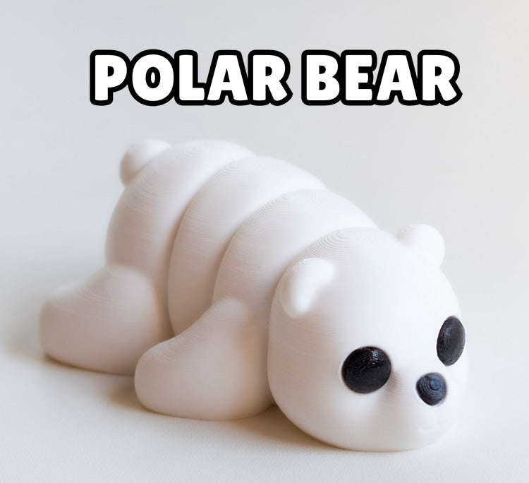 Fidget ijsbeer, polar bear, ours blanc, mini 3D dieren