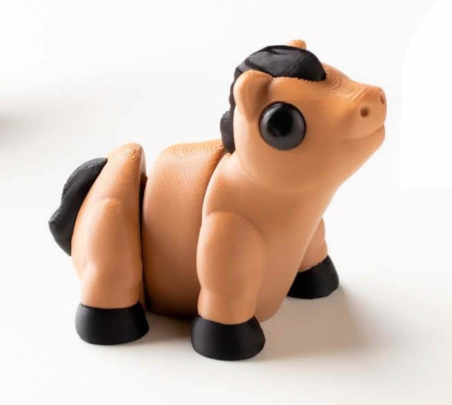 Fidget paard / veulen 3D geprint.